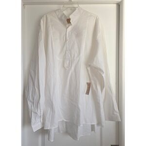 Scully Rangewear White Banded Collar Cotton Button Down Long Sleeve Shirt Sz 3X